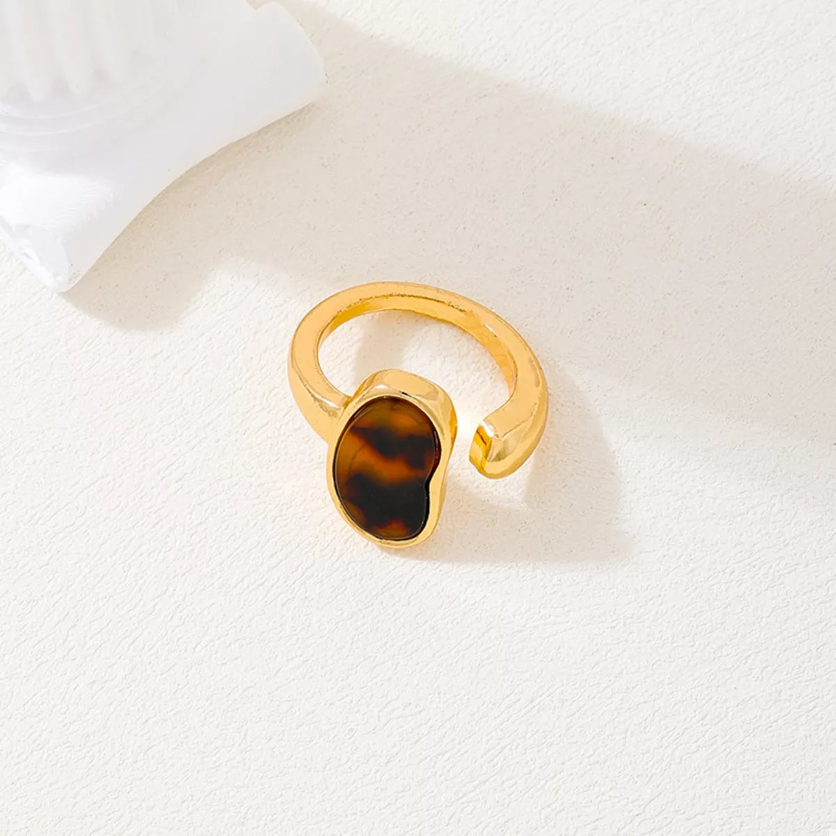 18K Gold-Plated Oval Open Ring - alternate ring view