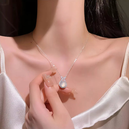 Sterling Silver Pendant Necklace in White Gold - women's pendant necklace