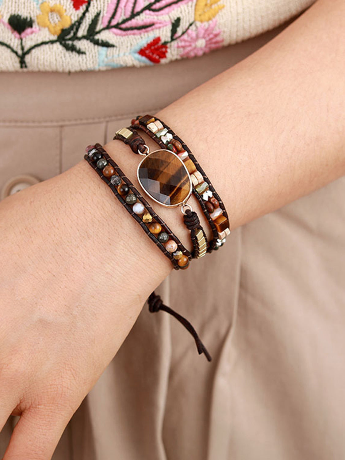 Geometrical Shape Triple-Layer Bracelet in Style B - women's bracelet