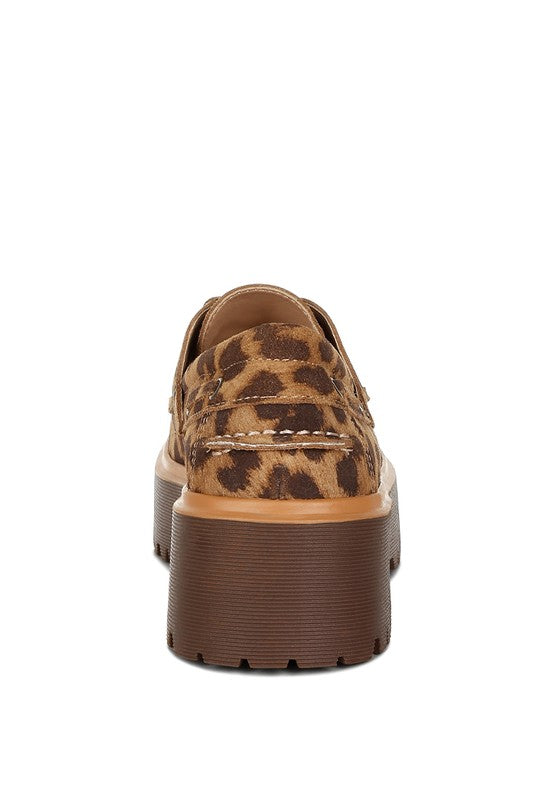 Animal Print Suede Loafers
