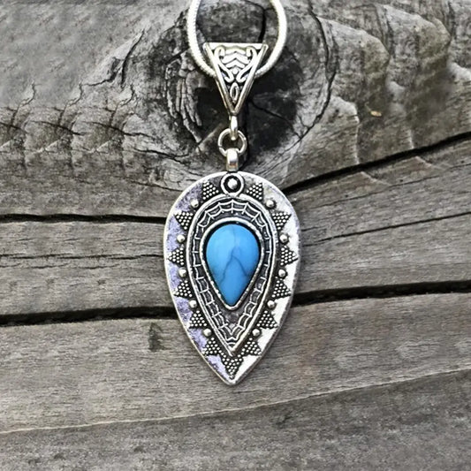 Geometric Alloy Pendant Necklace in Silver - women's pendant necklace