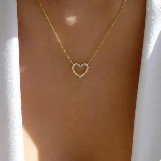 18K Gold-Plated Heart Necklace in Gold - women's necklace