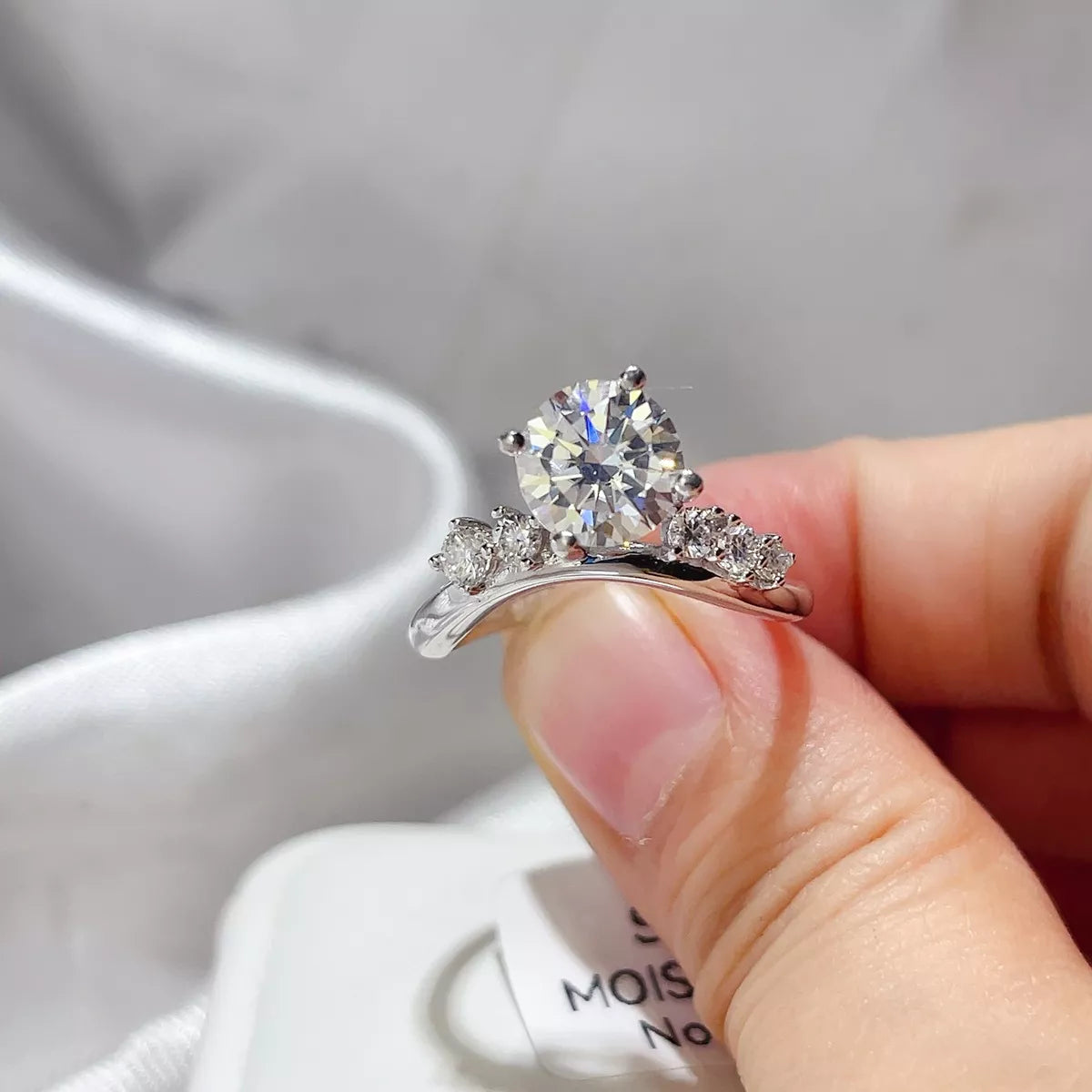 2 Carat Sterling Silver Moissanite Ring in Silver - women's ring