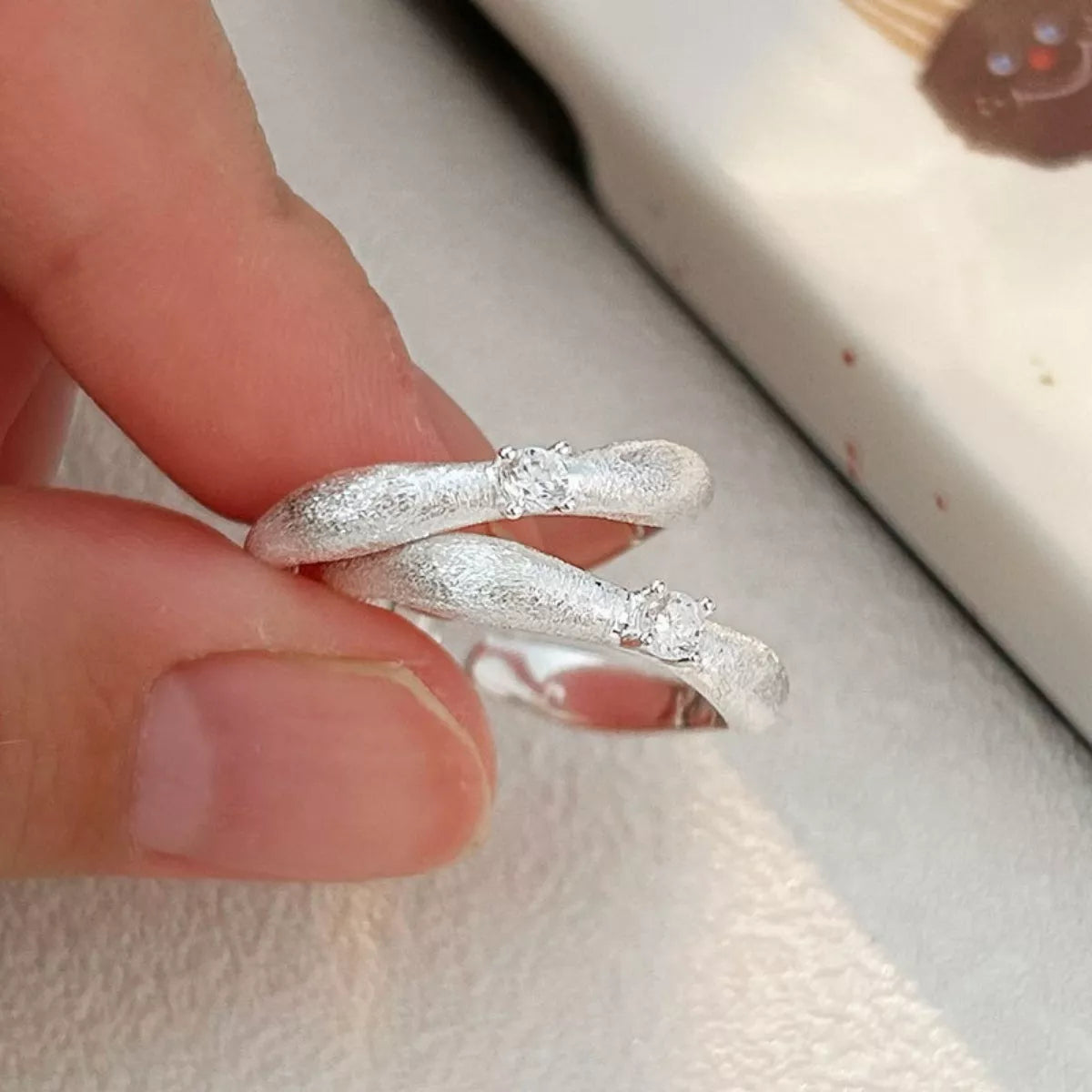 Sterling Silver Zircon Ring in Silver - women's ring