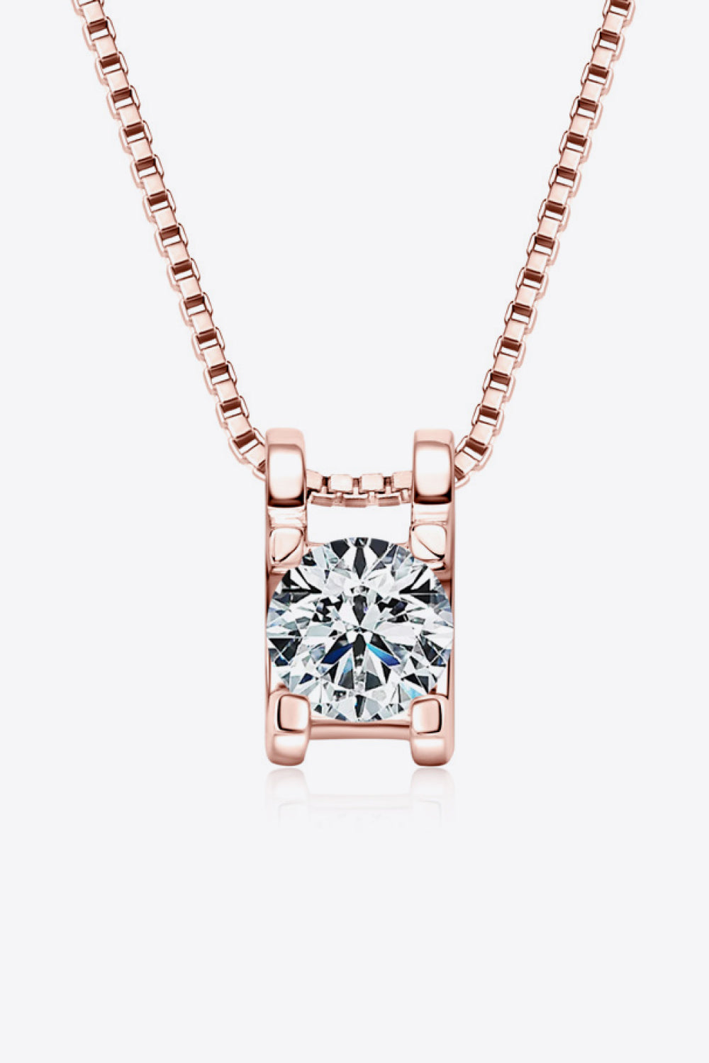 Moissanite Sterling Silver Necklace - alternate necklace view