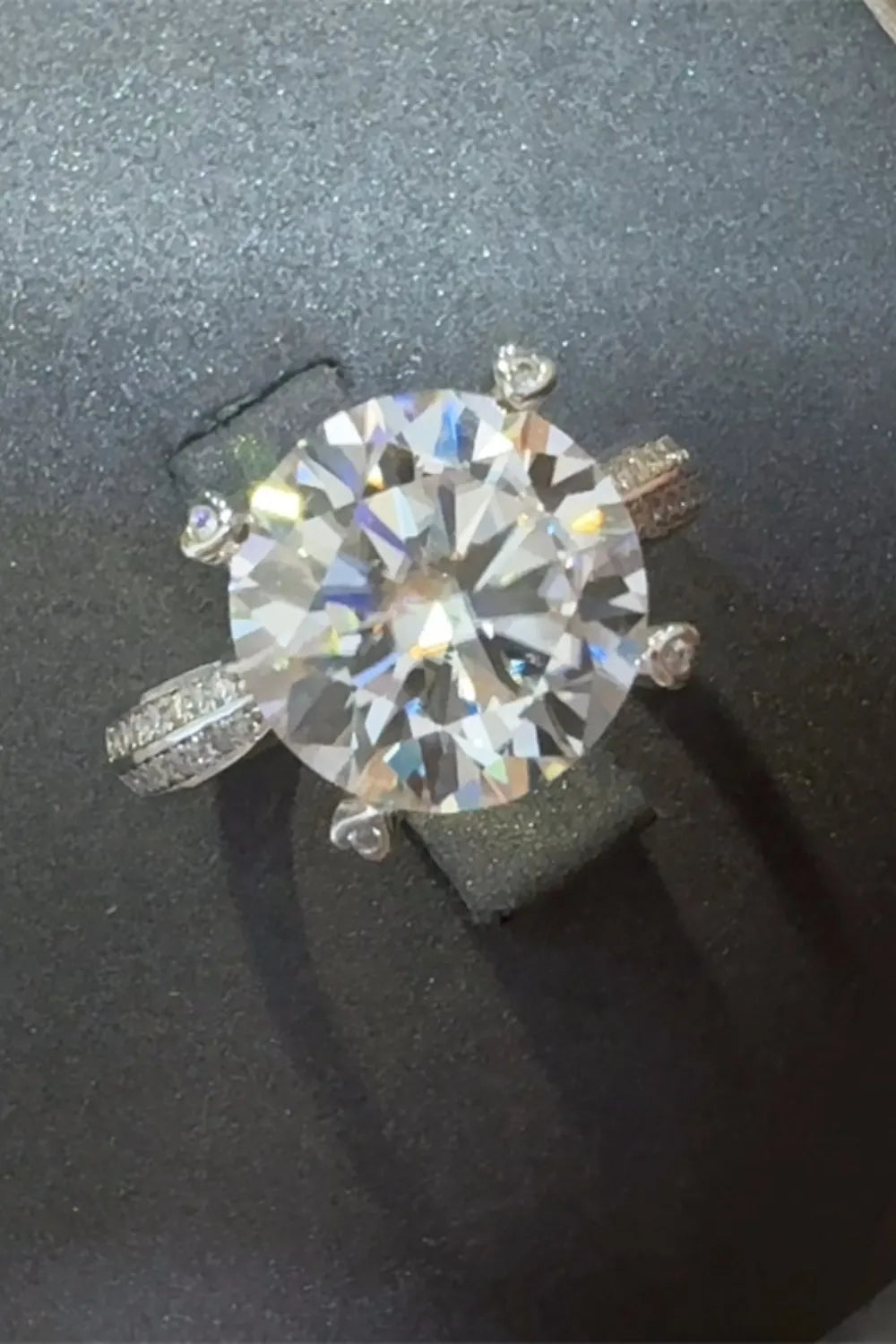 5 Carat Moissanite Sterling Silver Ring - alternate ring view
