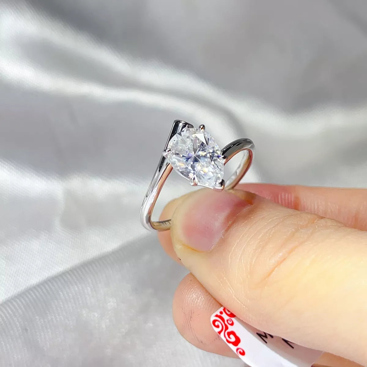 2 Carat Sterling Silver Moissanite Ring in Silver - women's ring