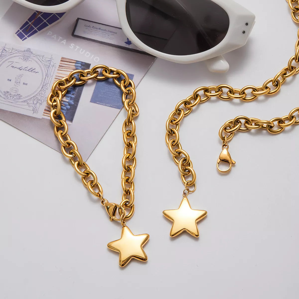 18K Gold-Plated Star Necklace - alternate necklace view