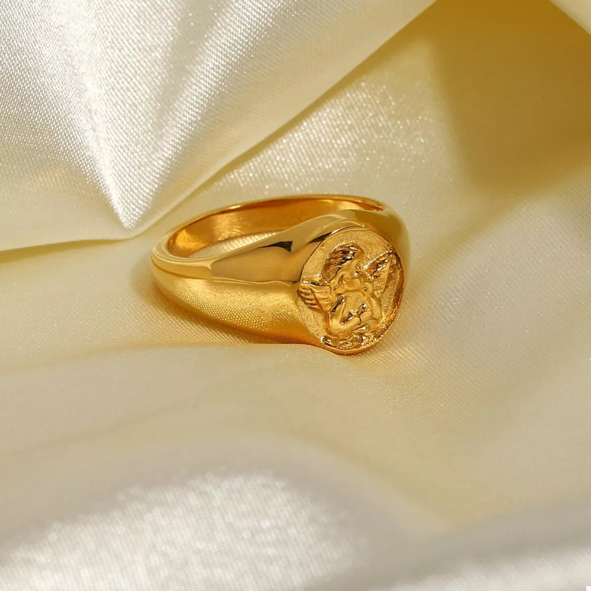 18K Gold-Plated Cupid Ring - alternate ring view