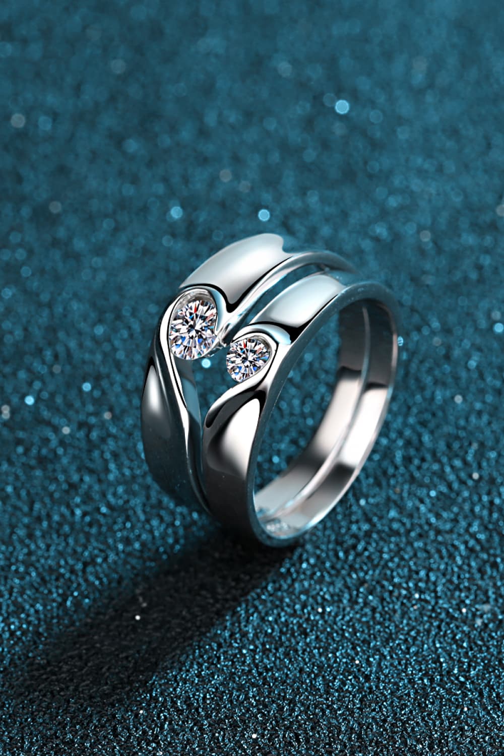 Moissanite Rhodium-Plated Ring in Men - women's ring