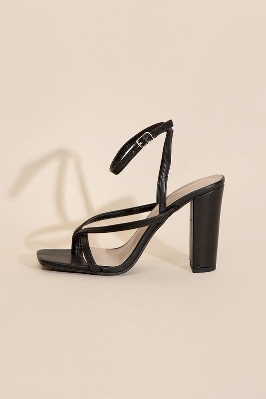 Ankle Strap Thong Block Sandals