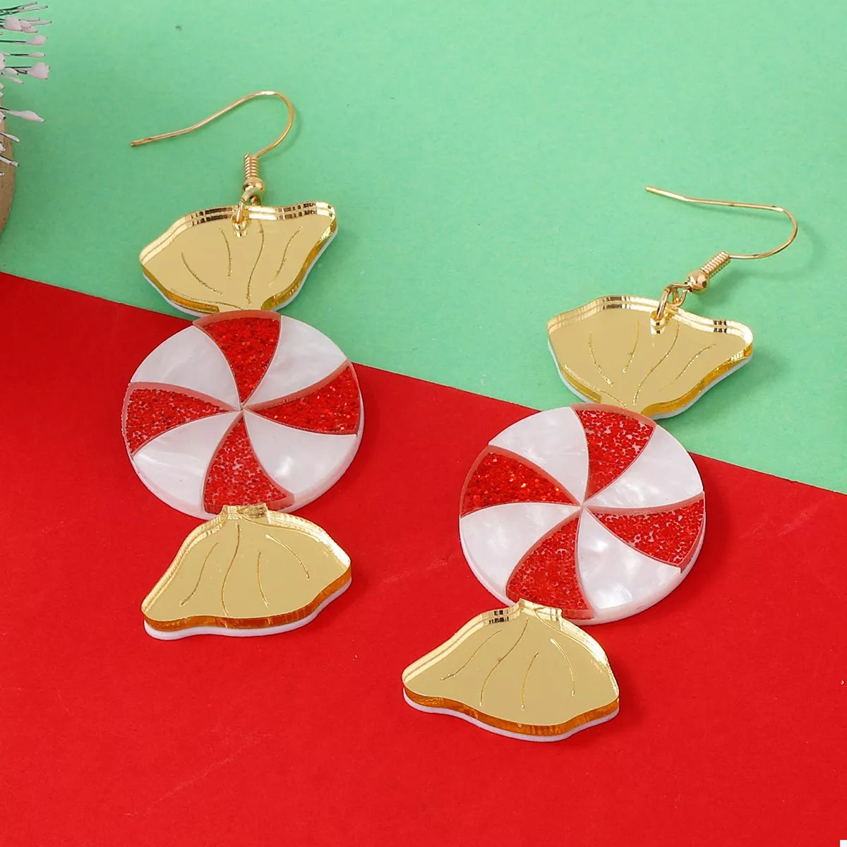 Christmas Candy Drop Earrings - alternate earring view