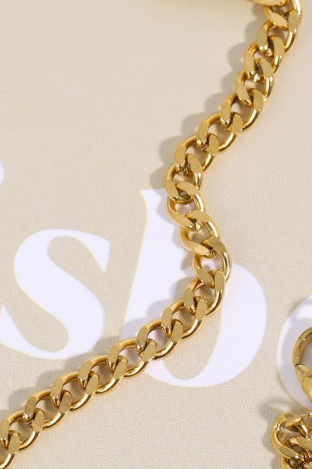 Inlaid Zircon Stainless Steel Necklace - alternate necklace view