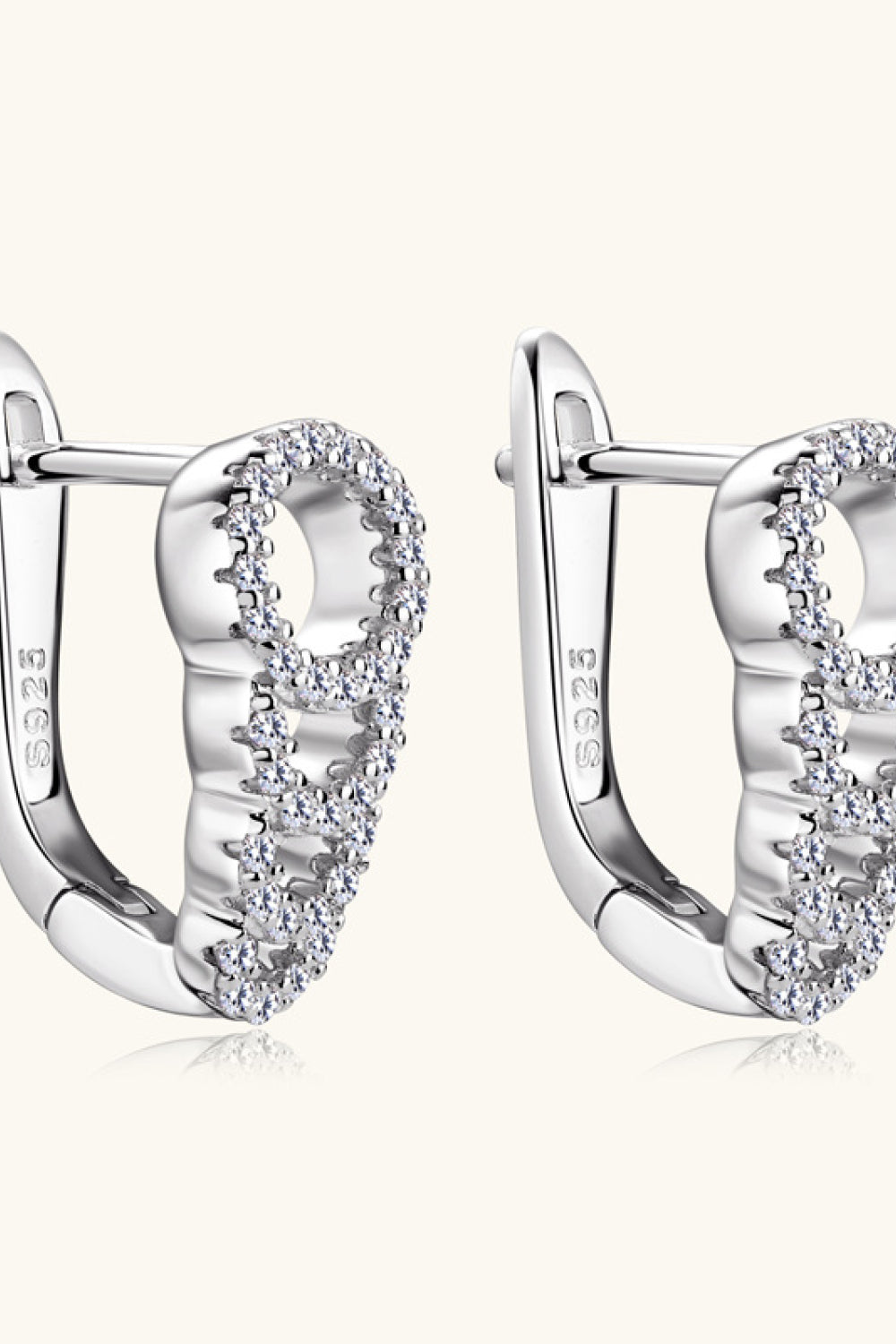 Moissanite Sterling Silver Earrings - alternate earring view