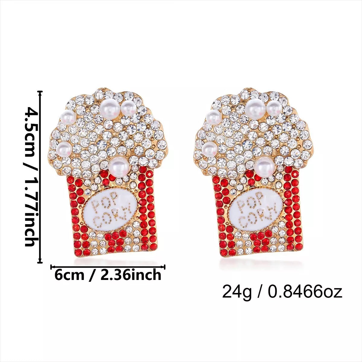 Christmas Rhinestone Earrings - alternate earring view