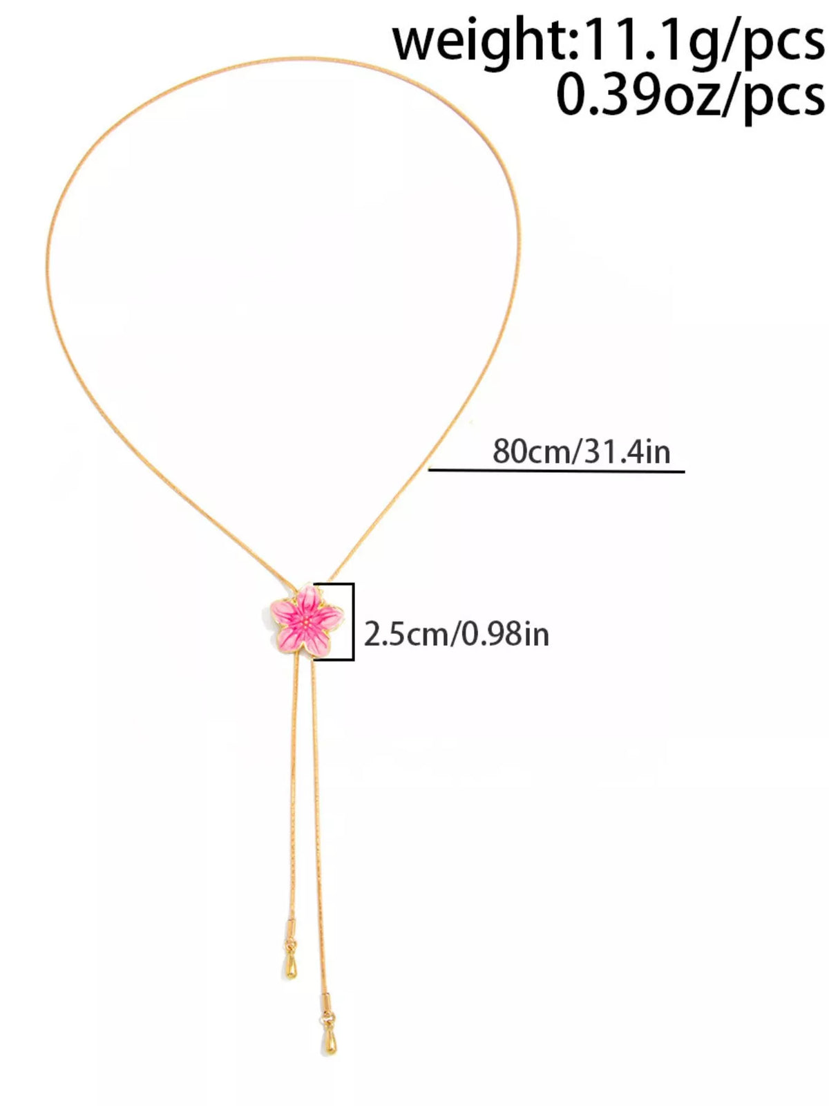 Elegant Floral Y-Shaped Lariat Necklace - alternate necklace view