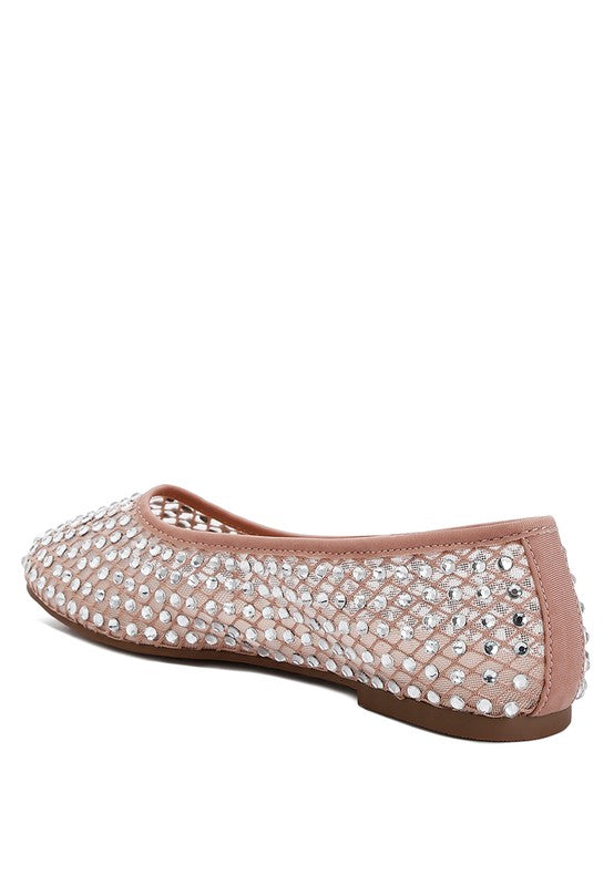 Mesh Rhinestone Ballerinas