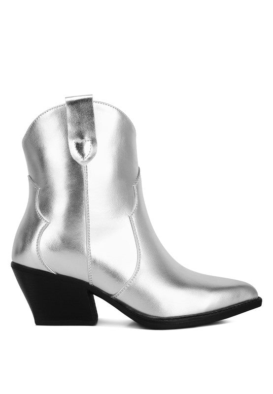 Metallic Faux Leather Boots