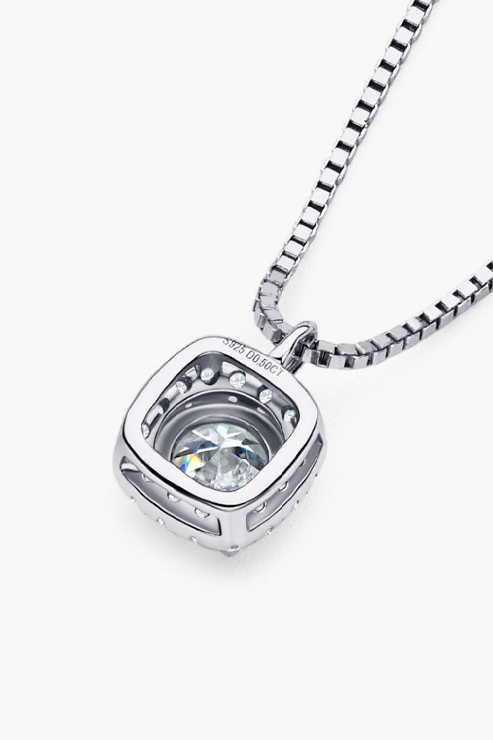 Moissanite Pendant Platinum-Plated Necklace - alternate necklace view