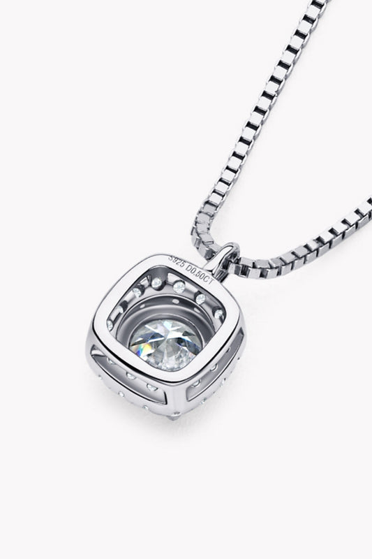 Moissanite Pendant Platinum-Plated Necklace - alternate necklace view