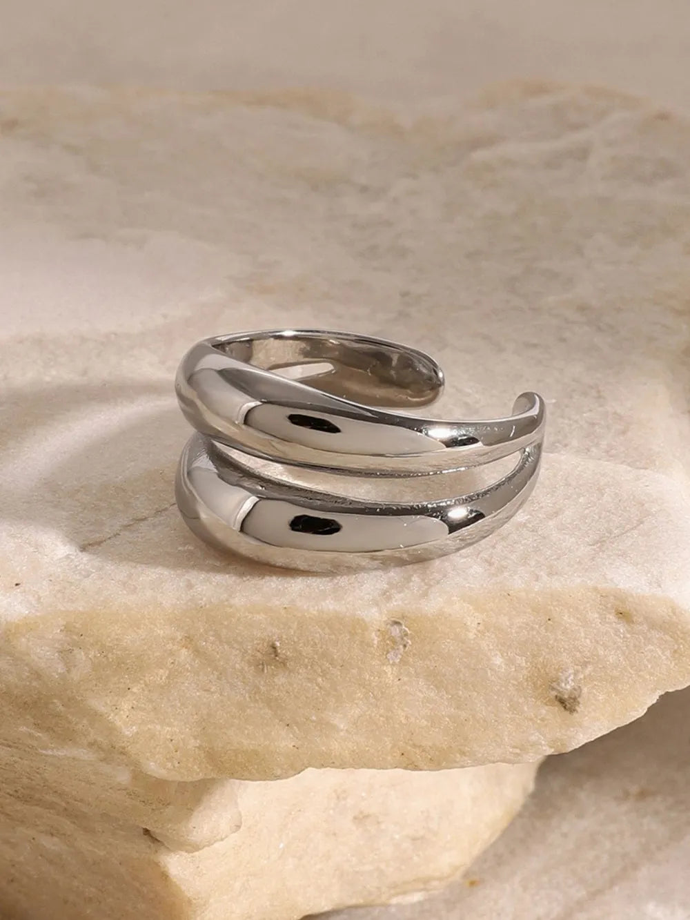 Stainless Steel Double-Layered Ring - alternate ring view
