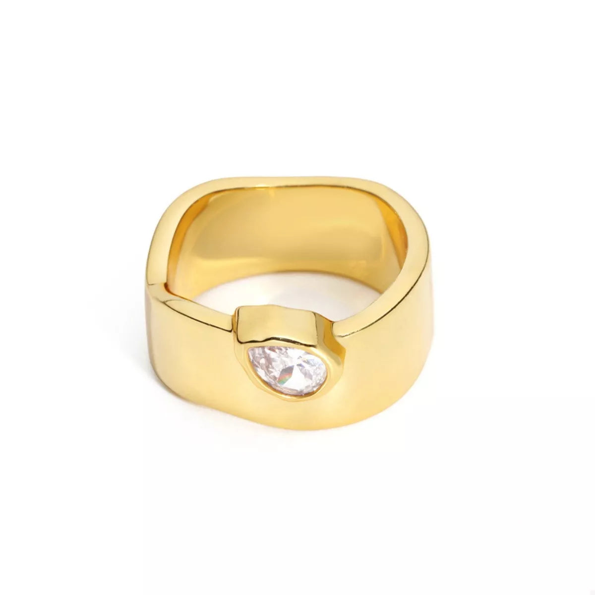 18K Gold-Plated Minimalist Design Ring in Gold - women's ring