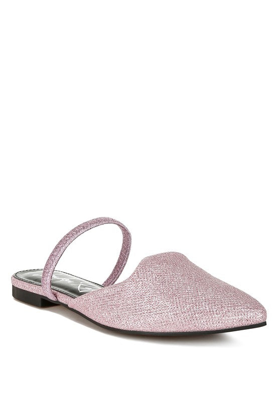 Glitter Faux Leather Flats