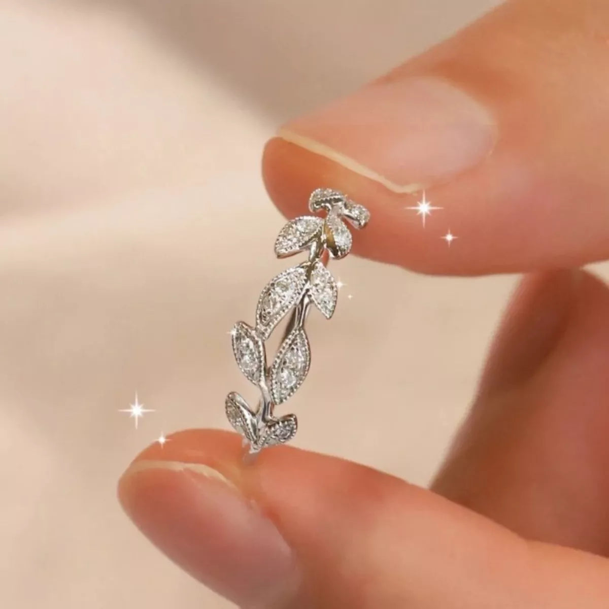 Sterling Silver Leaf Ring in Silver - women's ring