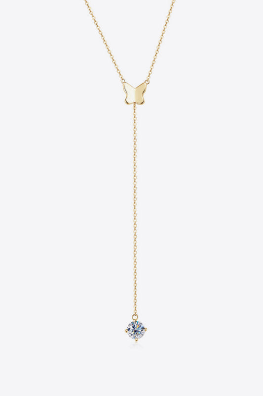 1 Carat Moissanite Sterling Silver Necklace in Gold - women's necklace