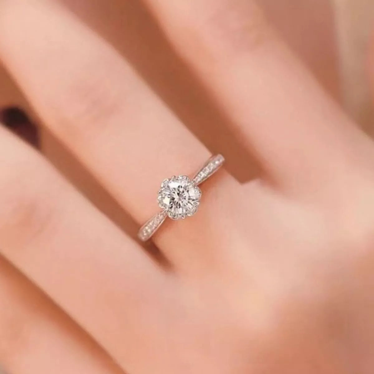 1 Carat Sterling Silver Moissanite Ring - alternate ring view