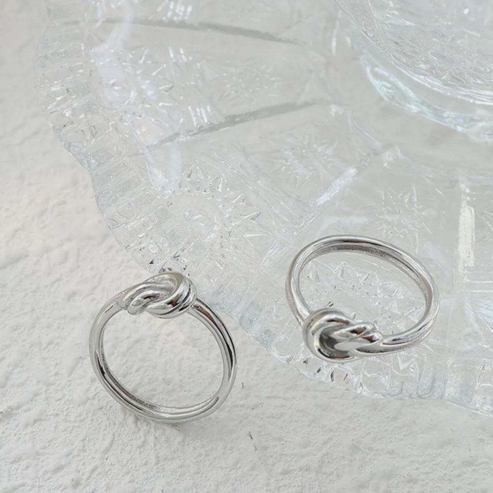 Titanium Steel Knot Ring in Silver - women's ring