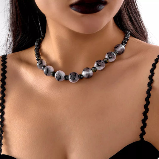 Halloween Beaded Necklace and Bracelet Set - alternate necklace view