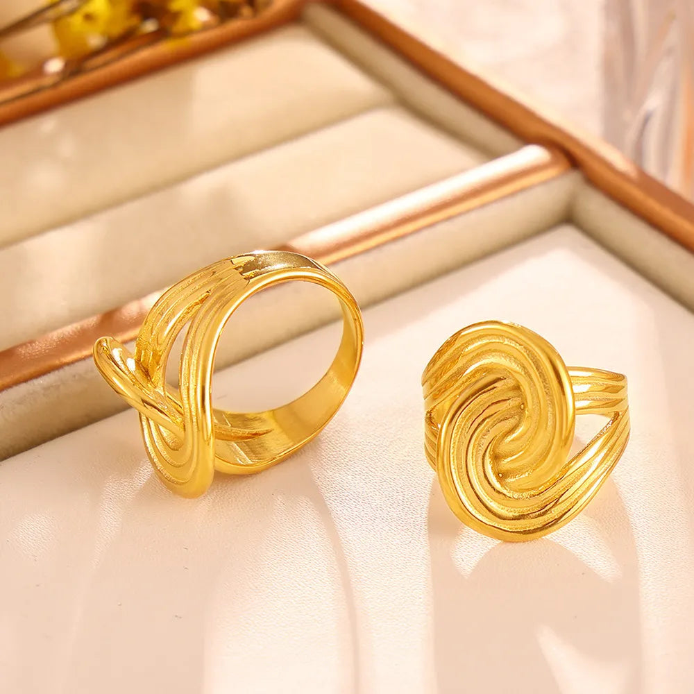 18K Gold-Plated Twisted Ring in Gold - women's ring