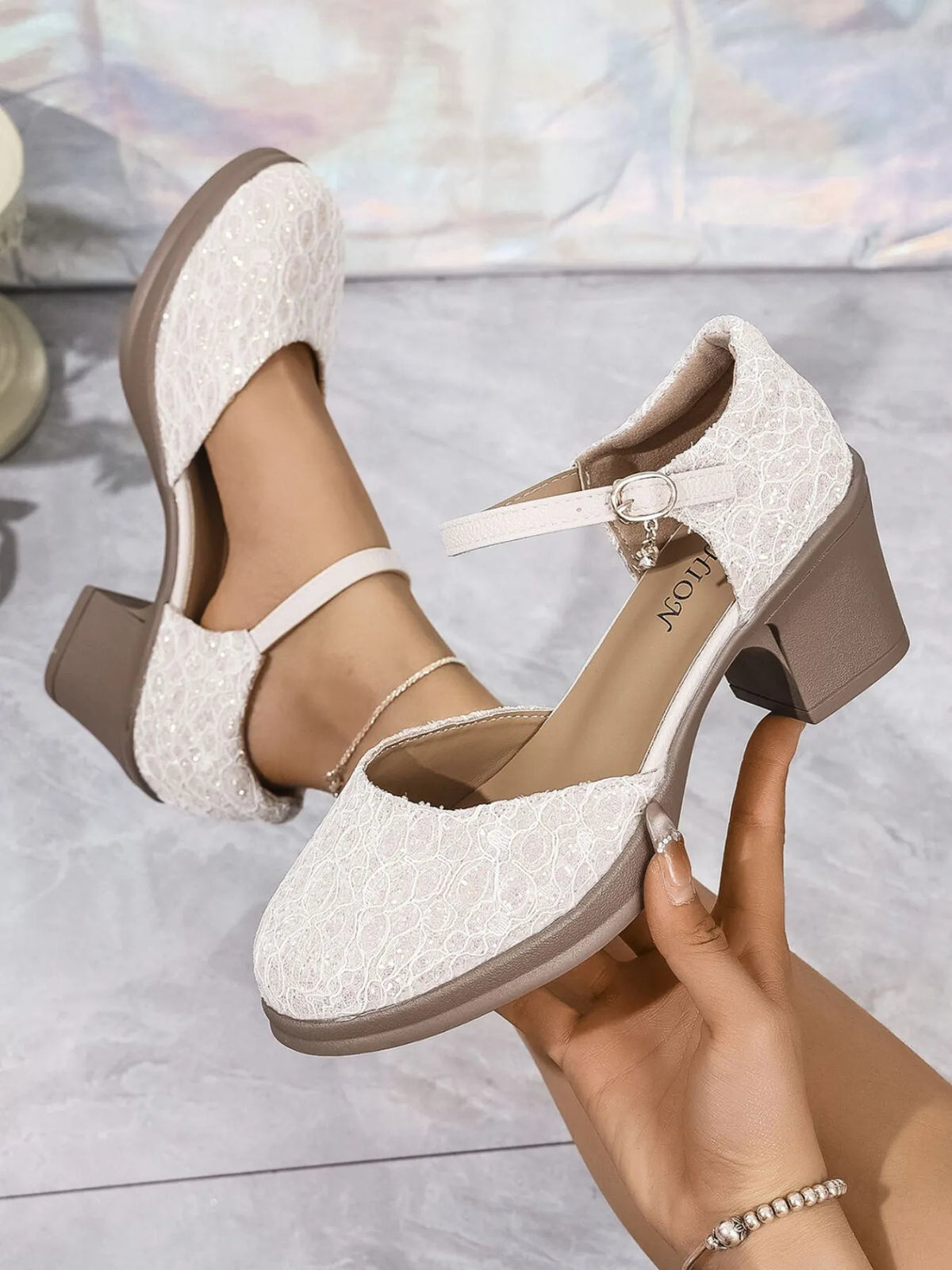 Round-Toe Block-Heel Pumps in Black - women's heels