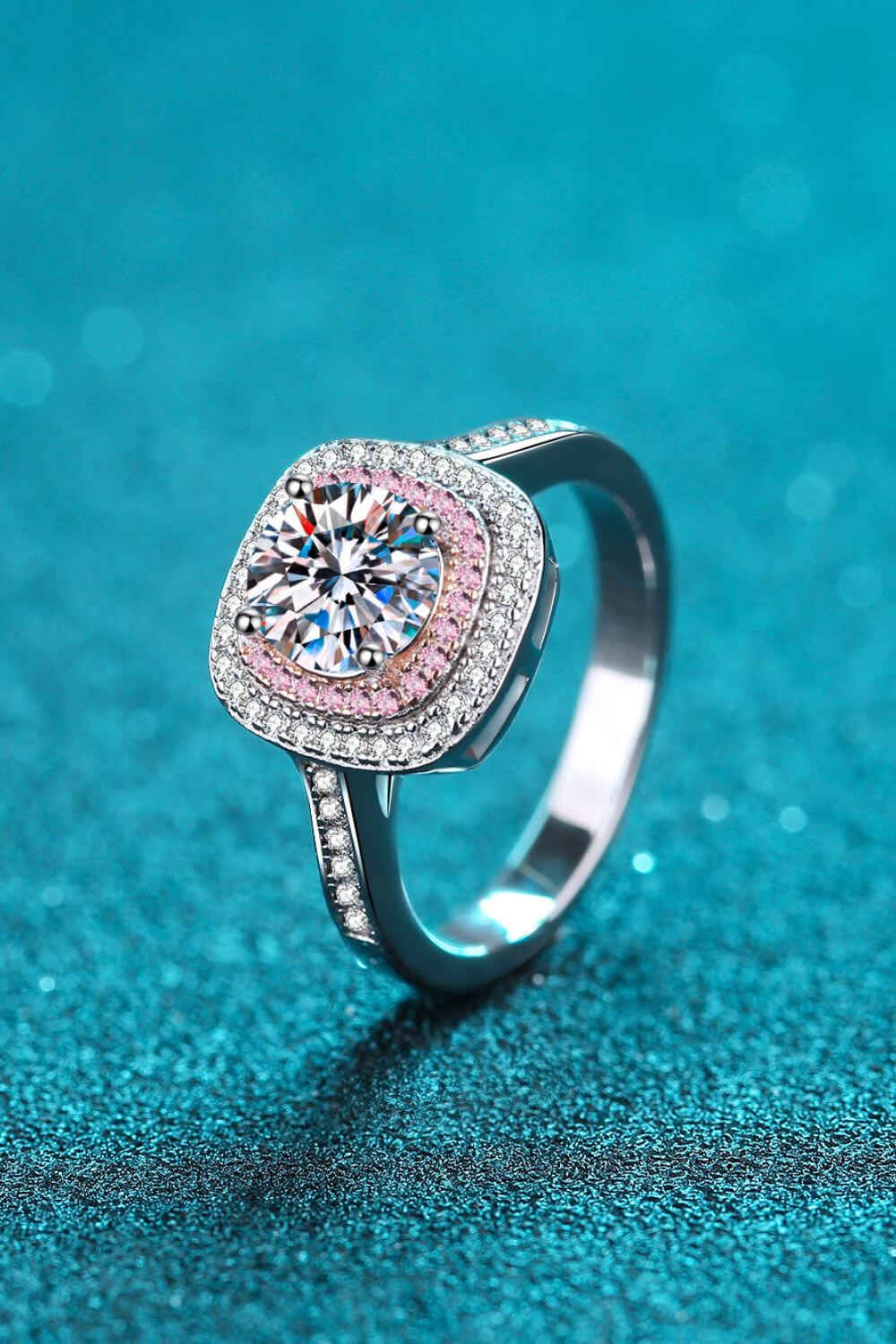 Need You Now Moissanite Ring in Silver/Pink - women's ring