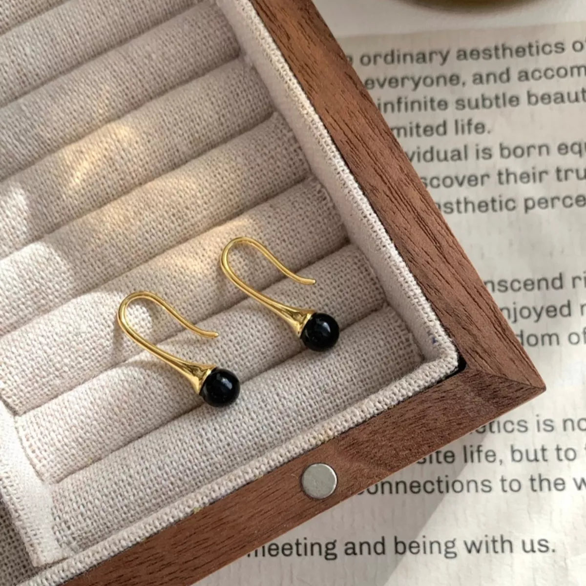Teardrop Hook Earrings - alternate earring view