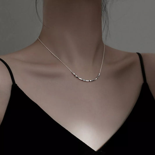 Sterling Silver Cube Necklace in Silver - women's necklace
