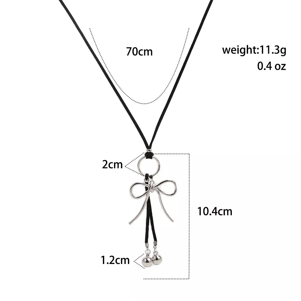 Elegant Bow Pendant Necklace - alternate necklace view