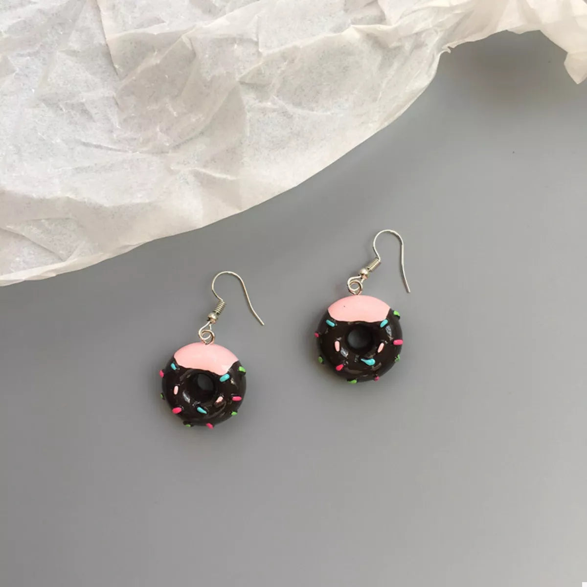Donut Dangle Earrings in Yellow - women's dangle earrings