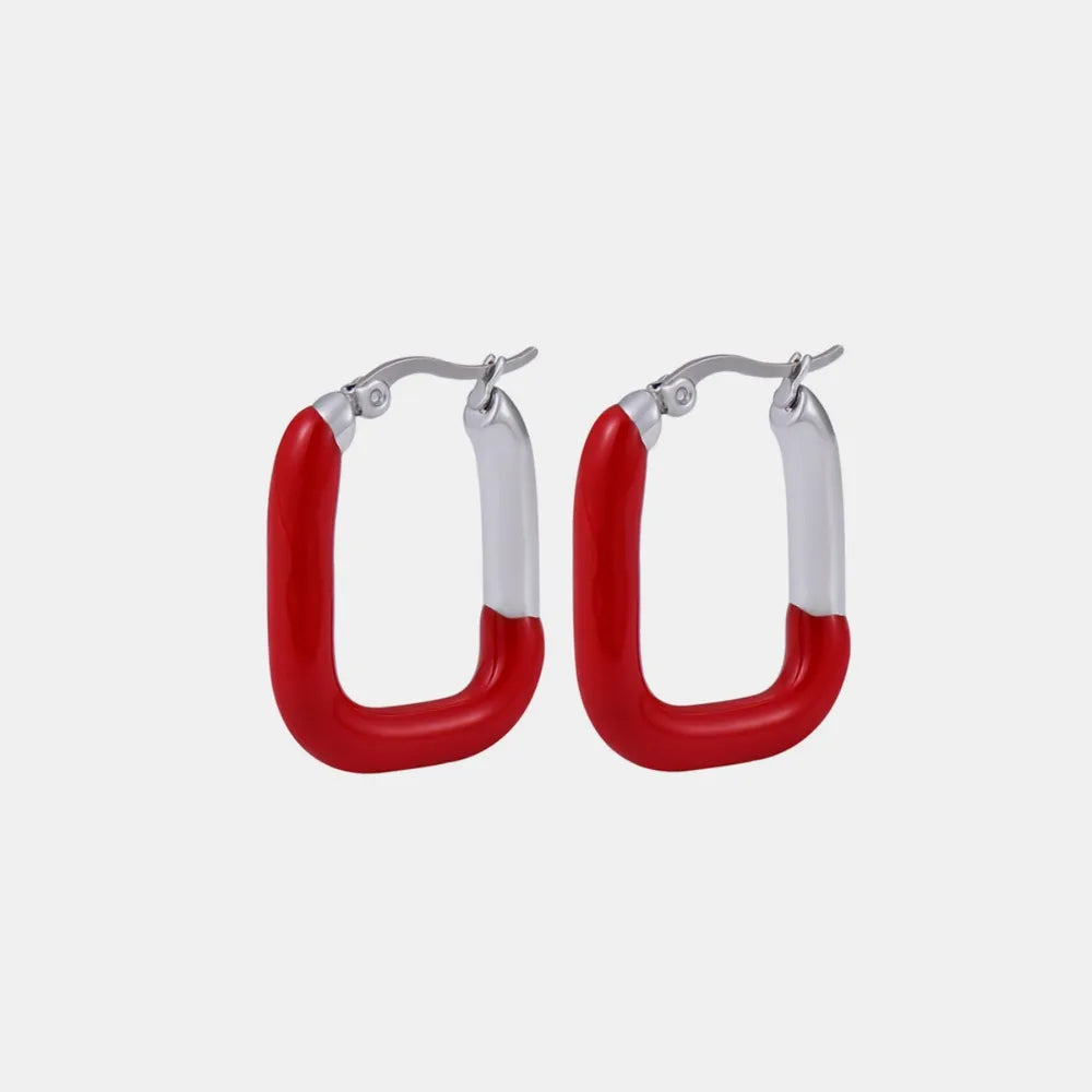 Stainless Steel Drip Oil Contrast Earring - alternate earring view