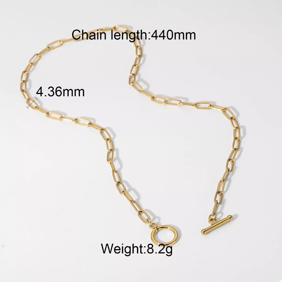 18K Gold-Plated Chain Link Toggle Clasp Necklace - alternate necklace view