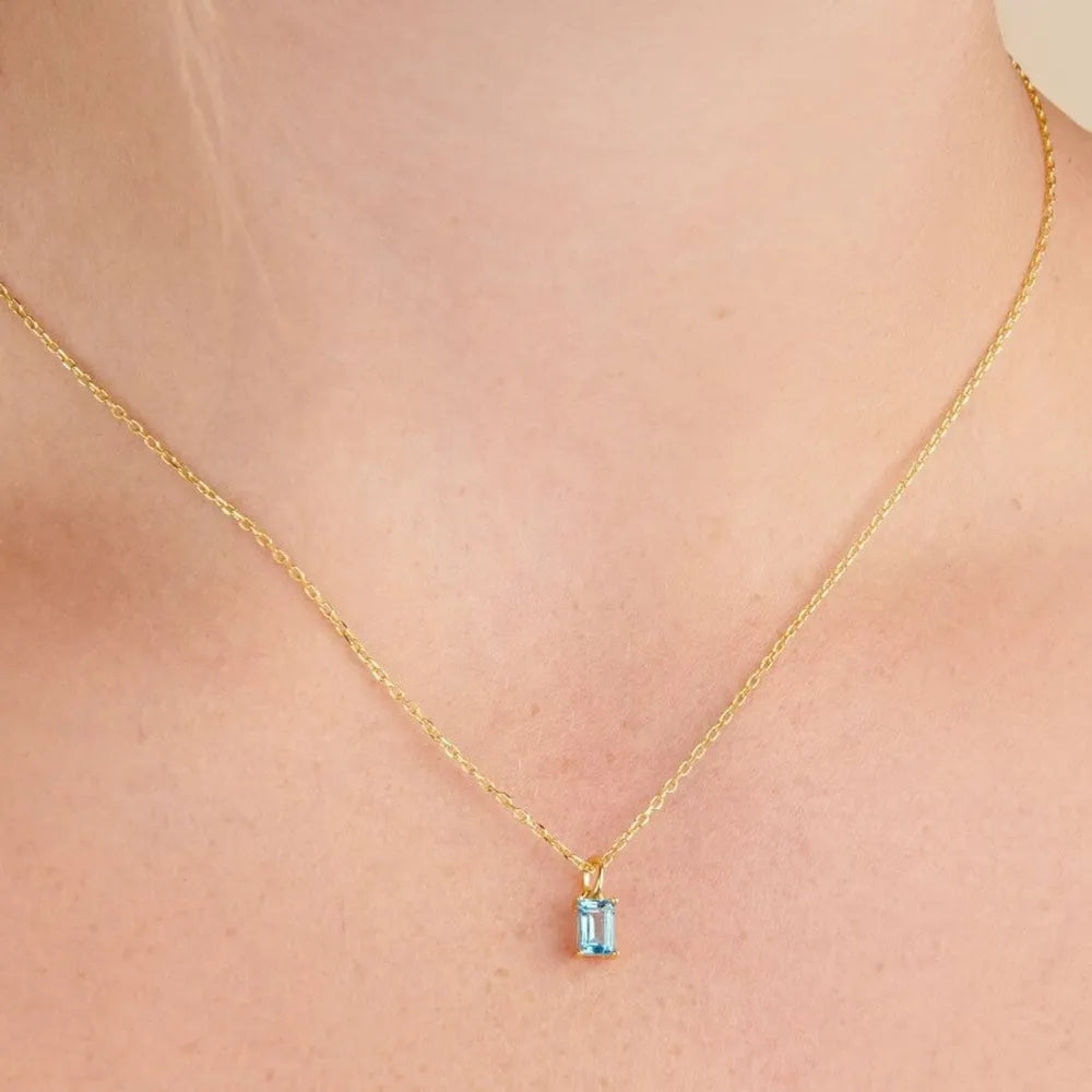 Titanium Steel Inlaid Zircon Pendant Necklace in Style C - women's pendant necklace