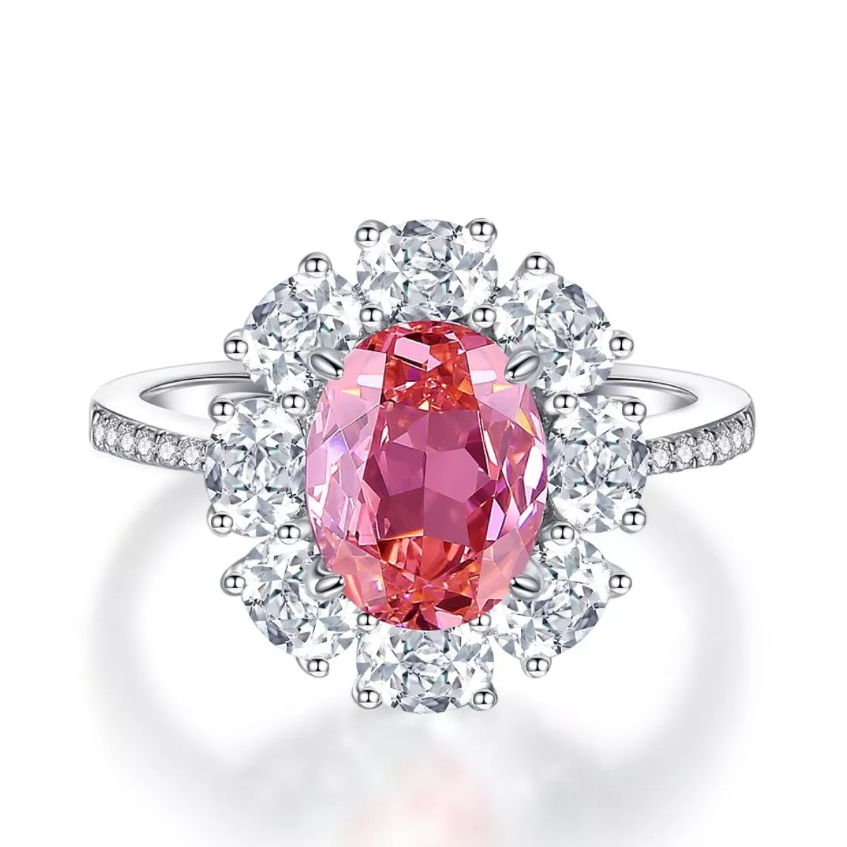 Sterling Silver Zircon Geometric Ring in Style A - women's ring