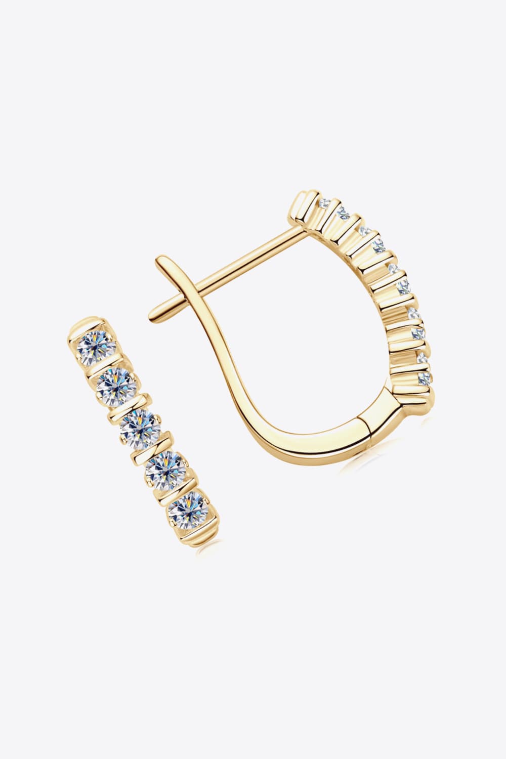 Moissanite Sterling Silver Earrings - alternate earring view