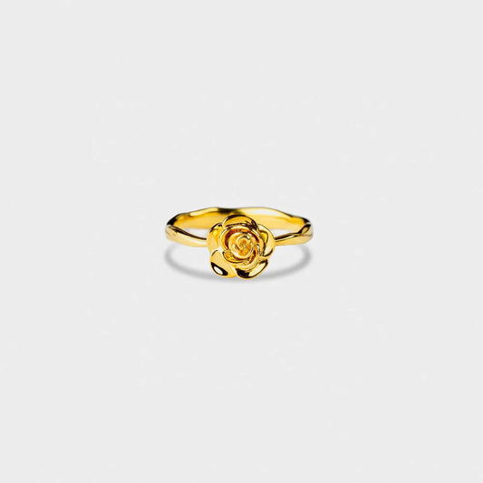 Rose Shape 18K Gold-Plated Ring in Gold - women's ring
