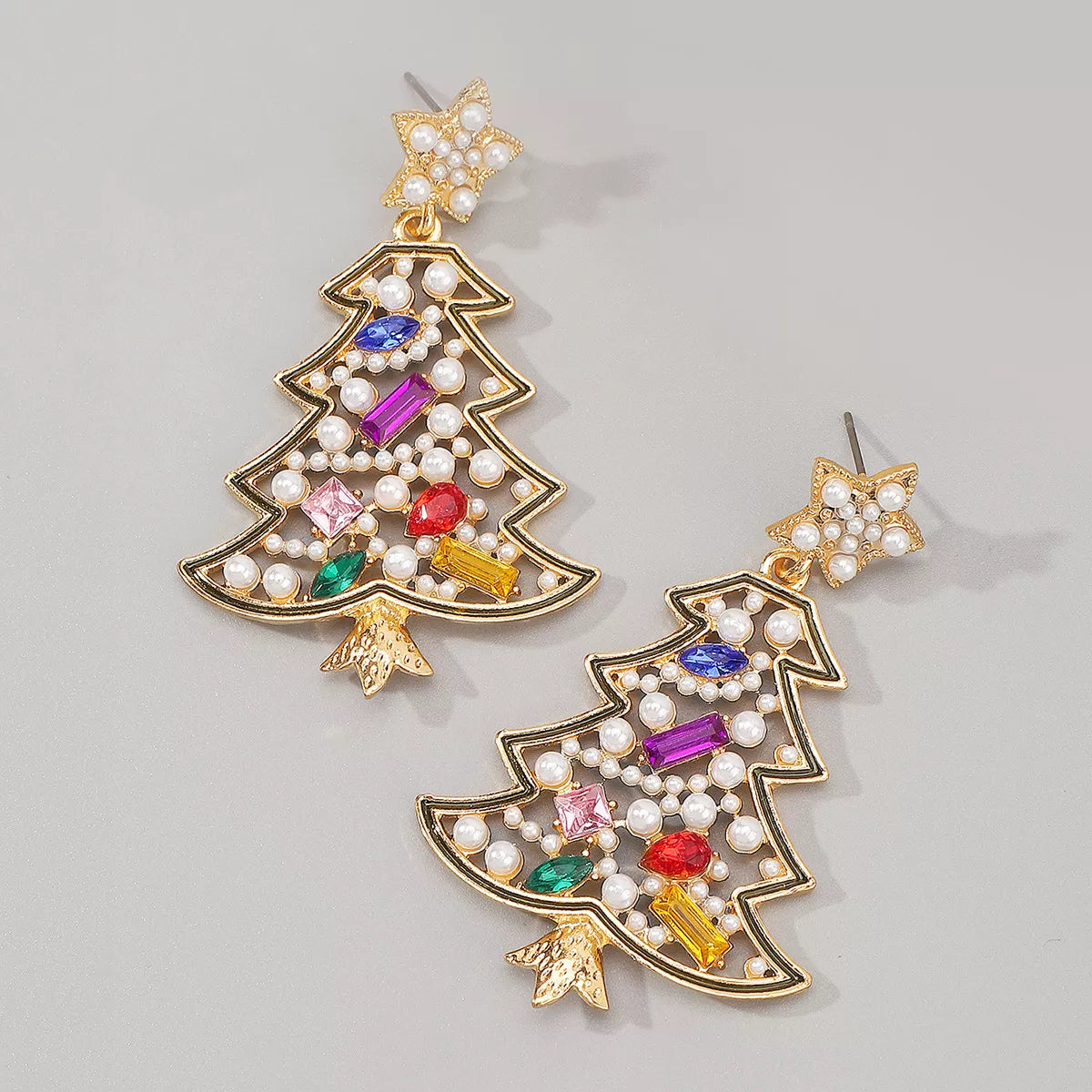 Christmas Tree Dangle Earrings - alternate earring view