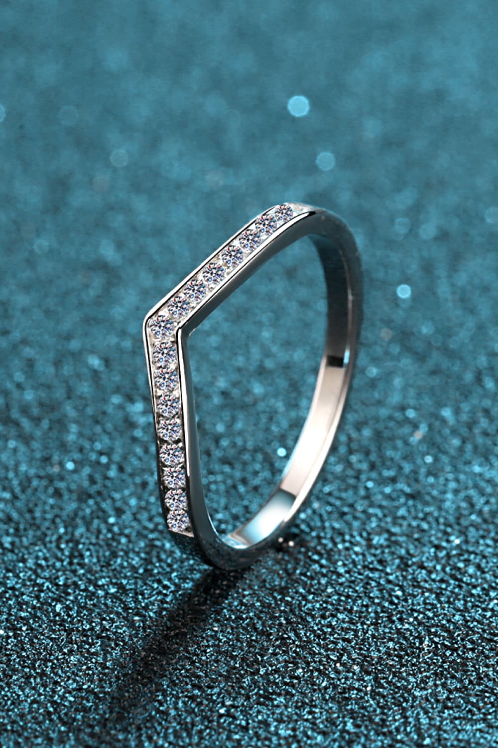 Minimalist Moissanite Rhodium-Plated Ring in Silver - women's ring