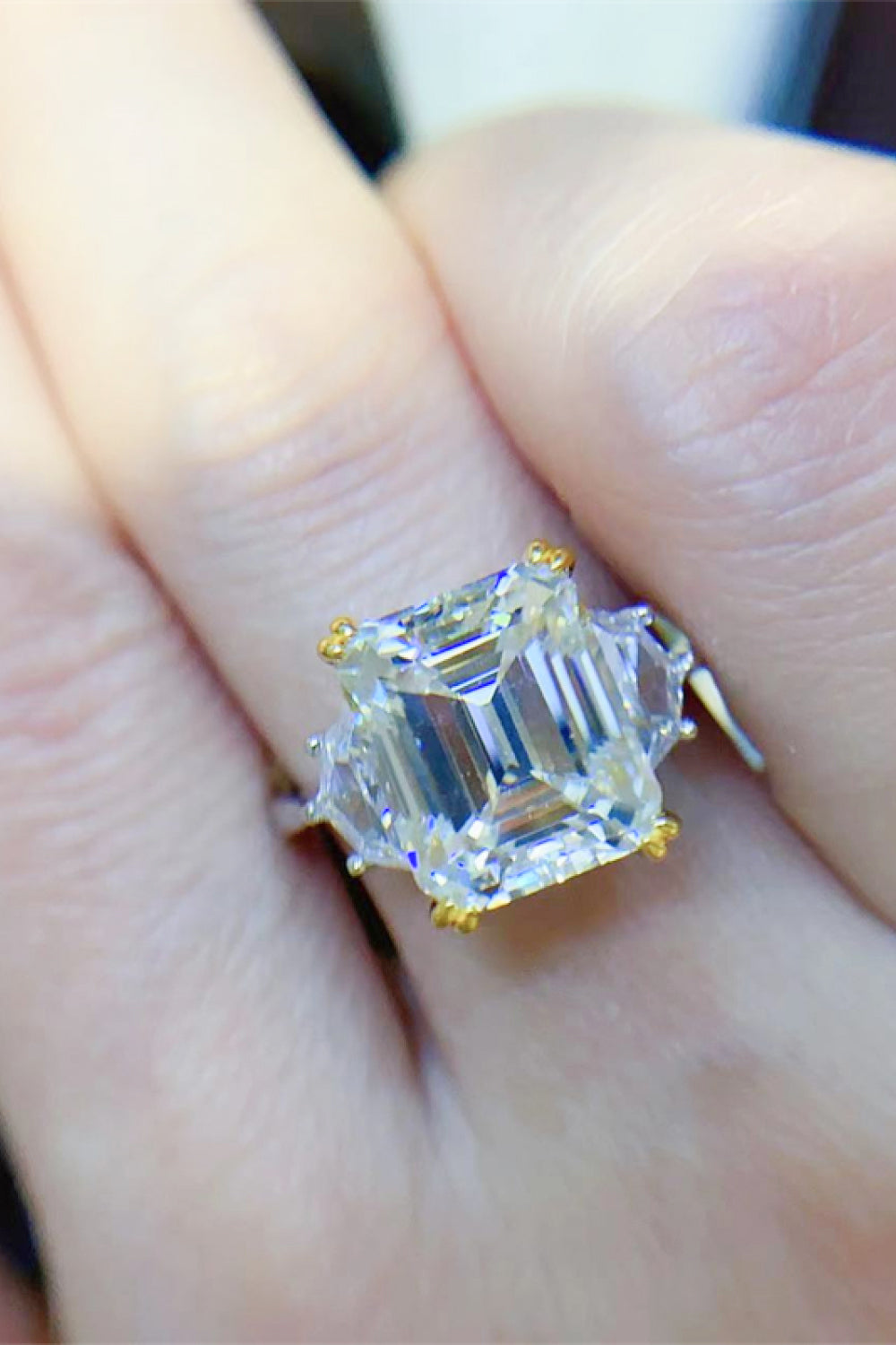 5 Carat Moissanite Sterling Silver Ring in Silver - women's ring