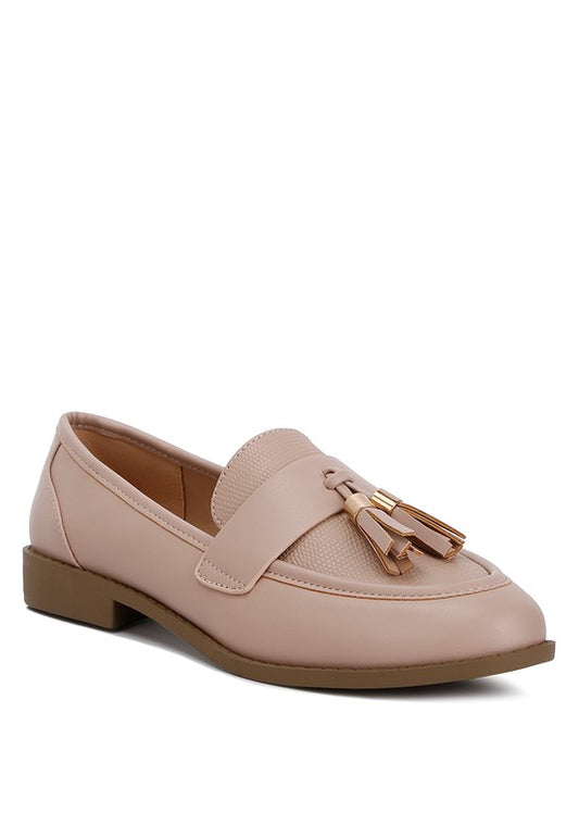 Faux Leather Tassel Loafers