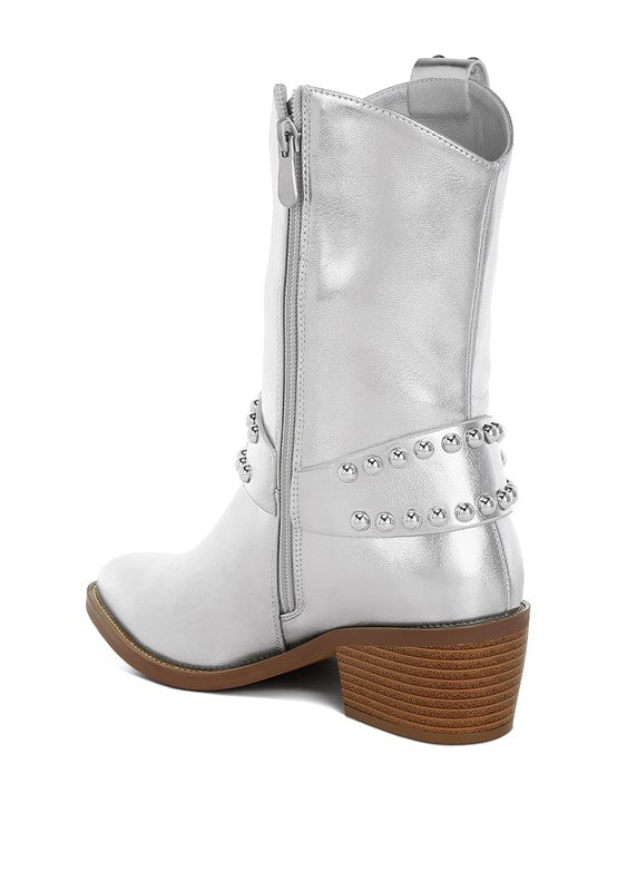 Studded Harness Detail Boots